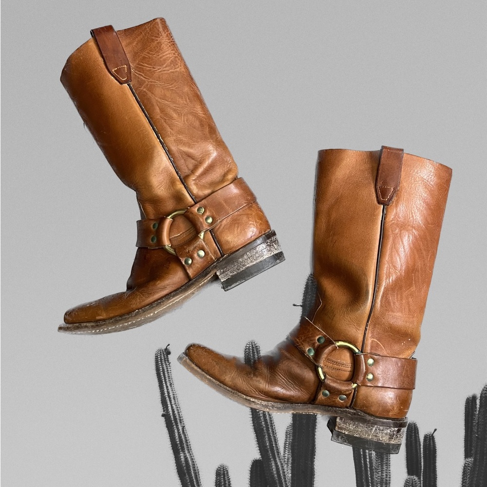 Vintage Wrangler harness square toe boot